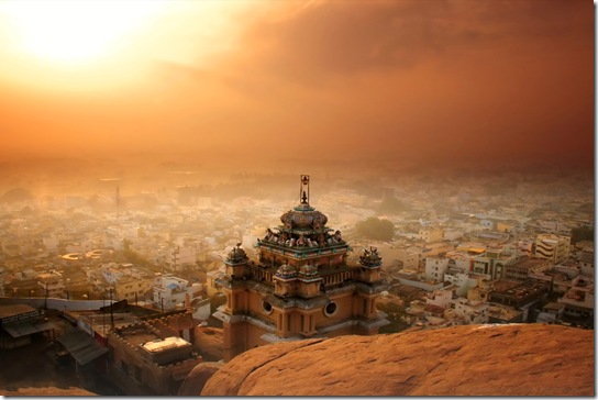 Rockfort Temple at Trichy at Sunrise 